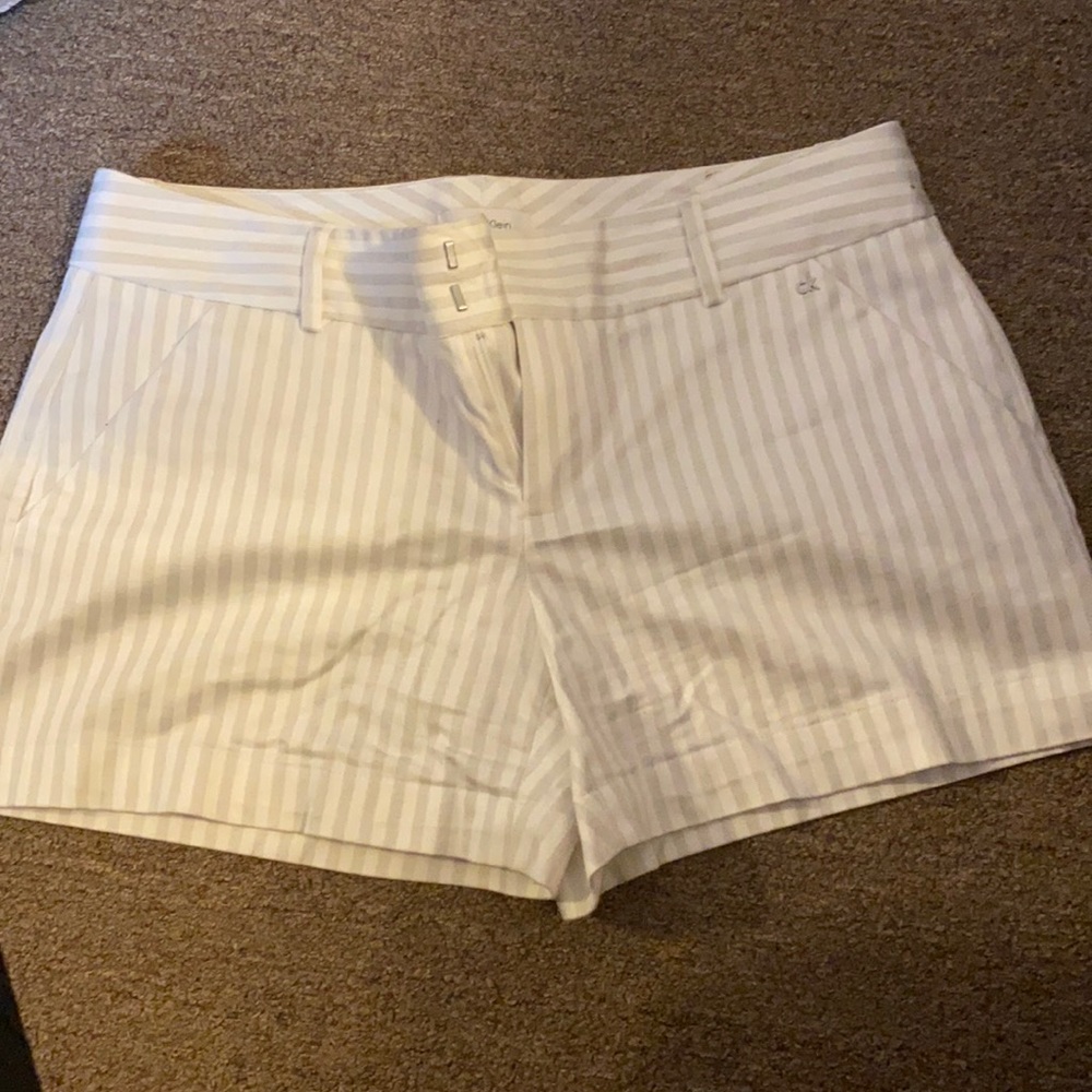 Calvin Klein white stripe shorts